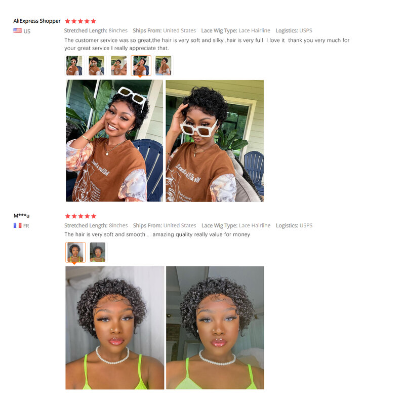 Rambut Palsu Potongan Pixie Rambut Manusia Remy Murah Keriting Pendek untuk Wanita Kulit Hitam dengan Ketebalan 150% Wig Keriting Afro Tanpa Lem Mesin Penuh Harga Di Bawah $50