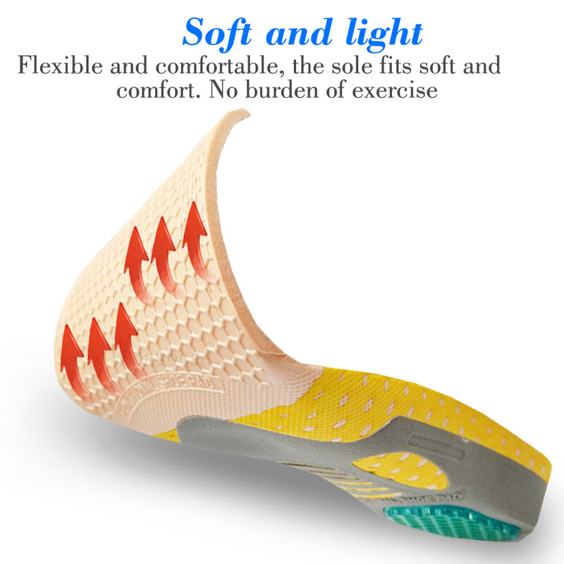 Sol dalam ortopedi PVC kualitas tinggi bantalan sepatu nyeri sol kesehatan pria dan wanita sisipan kaki datar untuk dukungan lengkungan Plantar Fasciitis