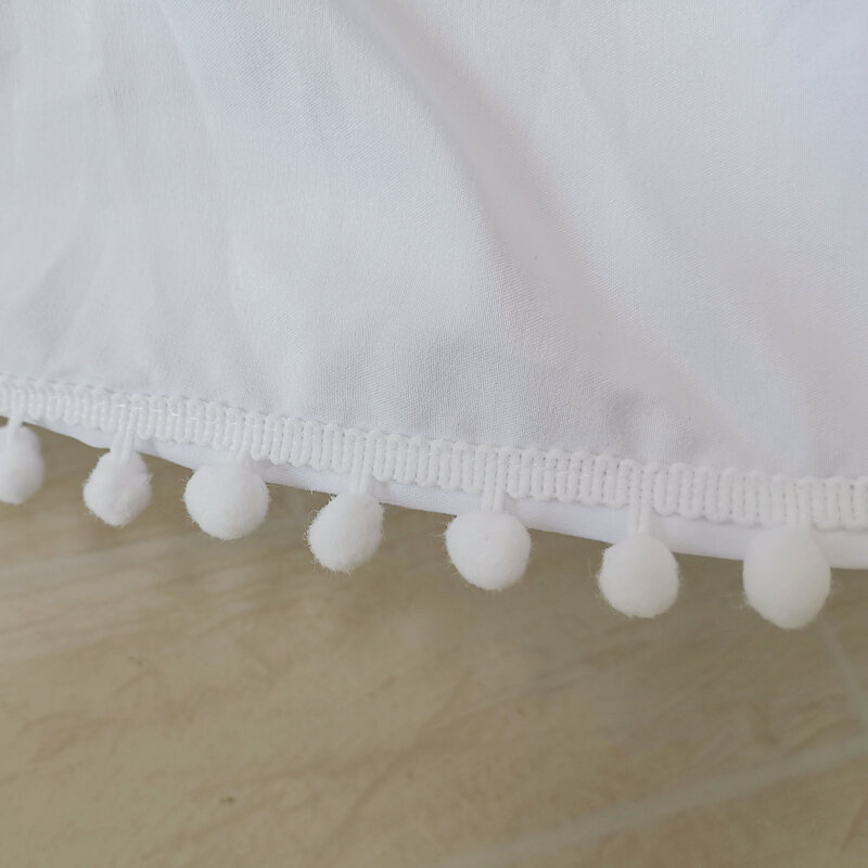 白い伸縮性のあるベッドスカート,表面ベッドスカートなし,ダブル/フル/クイーン/キング,高さ40cm,家庭用,ホテル用