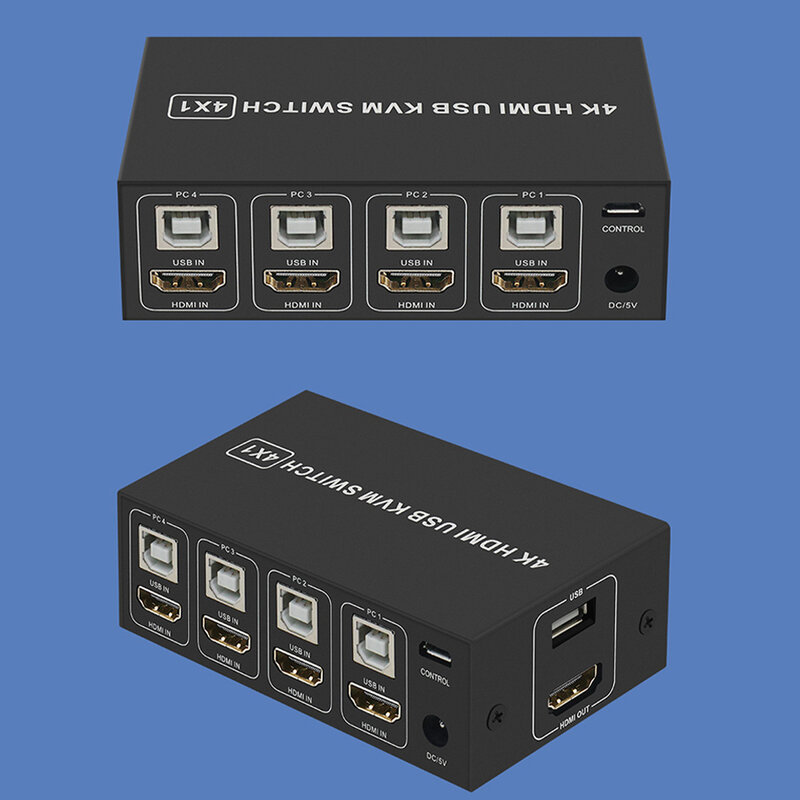 4K KVM Switcher Đa Năng Ổn Định Chuyên Nghiệp Hợp Kim Nhôm Máy Tính Với Chỉ Ra 4 Cổng USB Cho Bàn Phím Chuột Hub