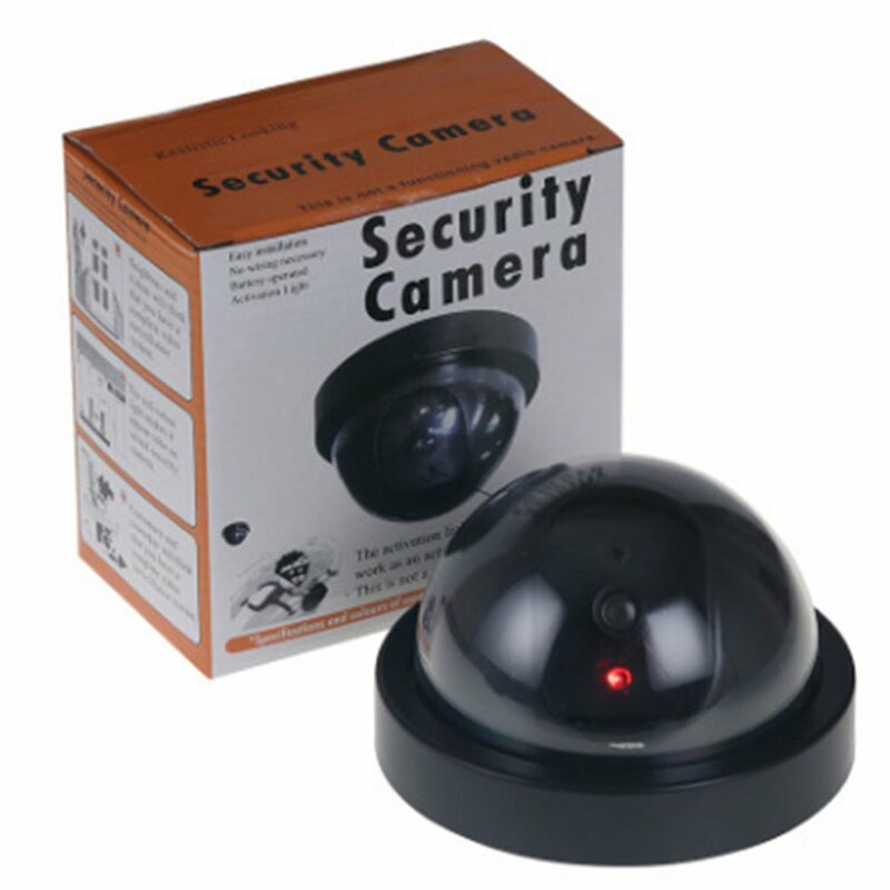 Kubah Simulasi Kamera Alarm Pencuri Webcam Palsu Pintar Dalam/Luar Ruangan Tiruan Kamera Pengintai LED Meniru CCTV untuk Peringatan