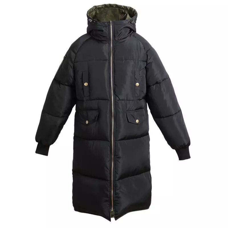 女性用の厚手のコットンコート,秋冬用の暖かいジャケット,女性用の特大のフード付きコート