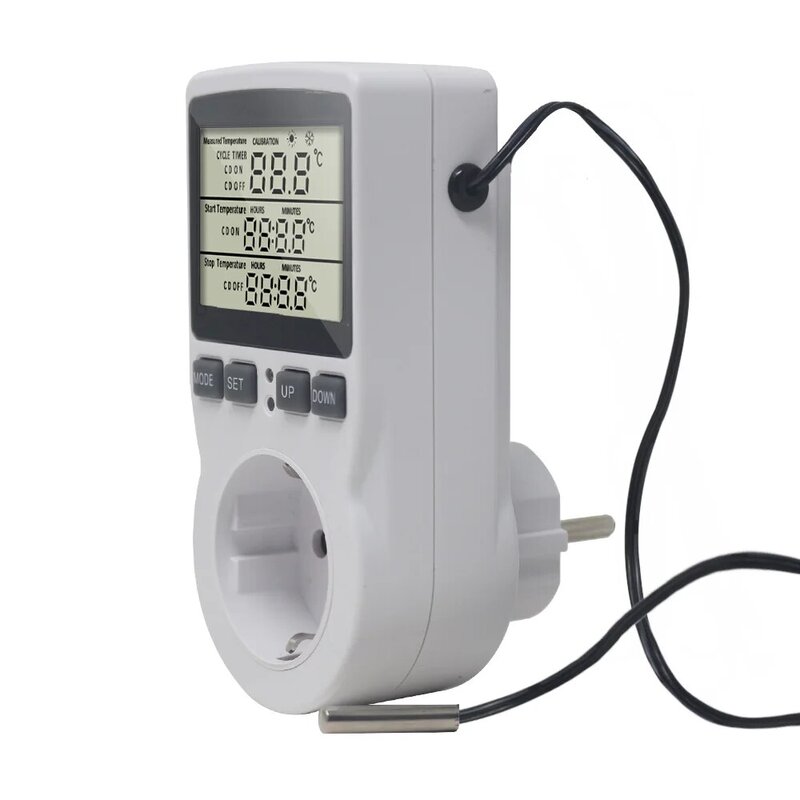 Digital Termostato Controlador de Temperatura, Tomada Timer, Interruptor Sensor, Aquecimento de Refrigeração, Arrefecimento, 16A, 220V para Mat Calor, KT3100, KT3200