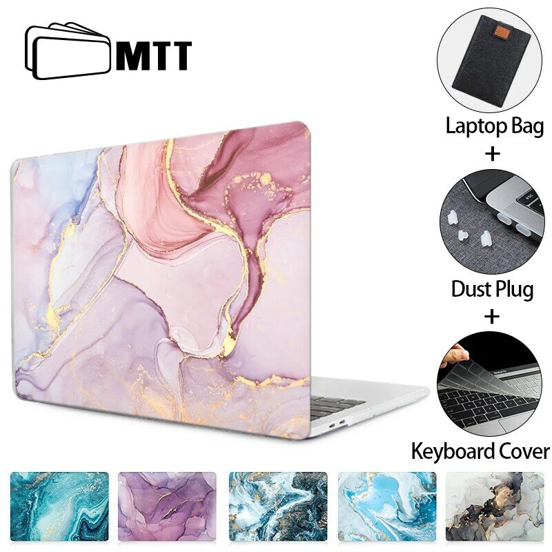 MTT Case For Macbook Air 13.6 M2 A2681 Marble Laptop Hard Cover For Macbook Pro M1 13 14 15 16  With Keyboard Cover 2022 2023