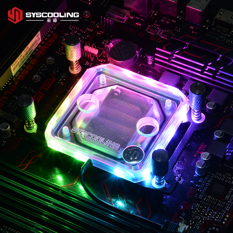 Syscooling PC 수냉 키트, AMD AM4 CPU 소켓 액체 냉각 360mm 라디에이터 전체 세트, RGB 조명 포함 DIY 수냉
