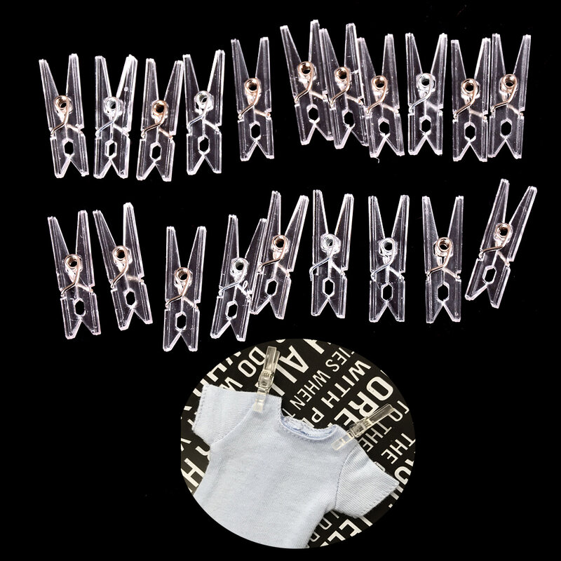 20 pezzi piccoli mollette per clip fotografiche molletta da bucato mestiere di carta decorazione clip mollette clip di plastica di dimensioni Mini
