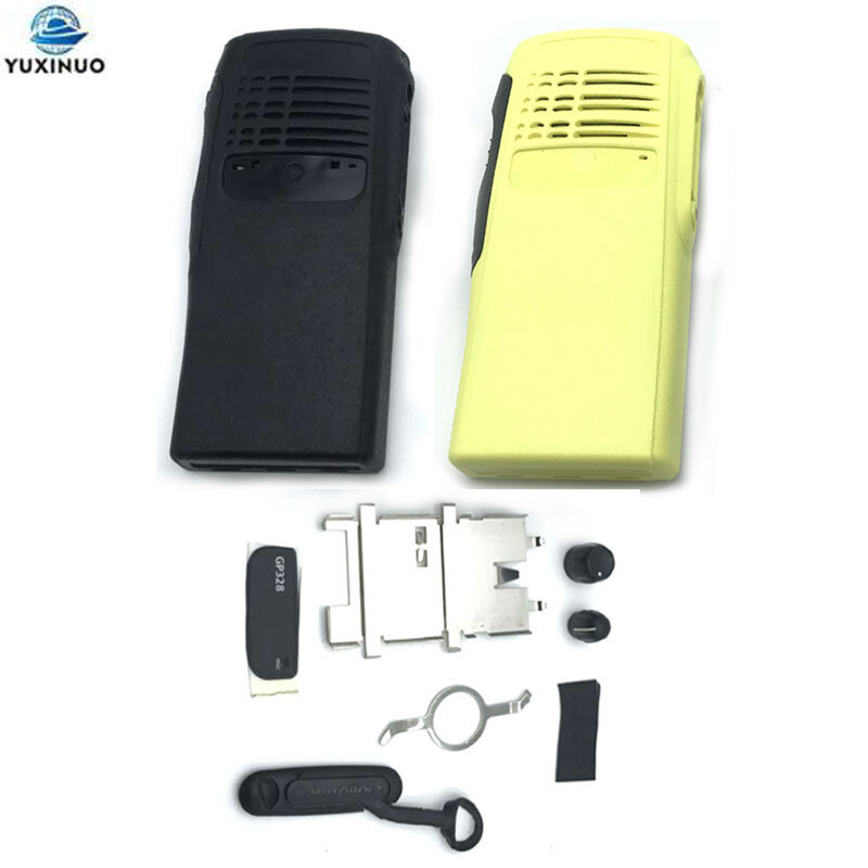 Housing Case Front Cover Shell Surface+ Dust Cover+ Knob For Motorola GP328 GP340 PRO5150 PRO5350 GP5150 Radio Kits Black/Yellow