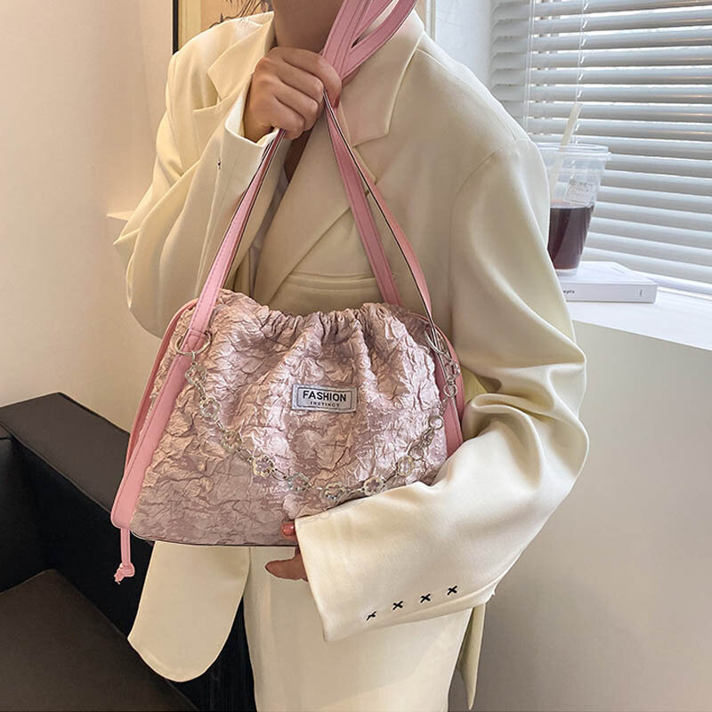Retro Designer Handbag Women Shoulder Small Satchel Large Capacity Travel Shopping Bag Solid Color Crossbody Shoulder Bags
