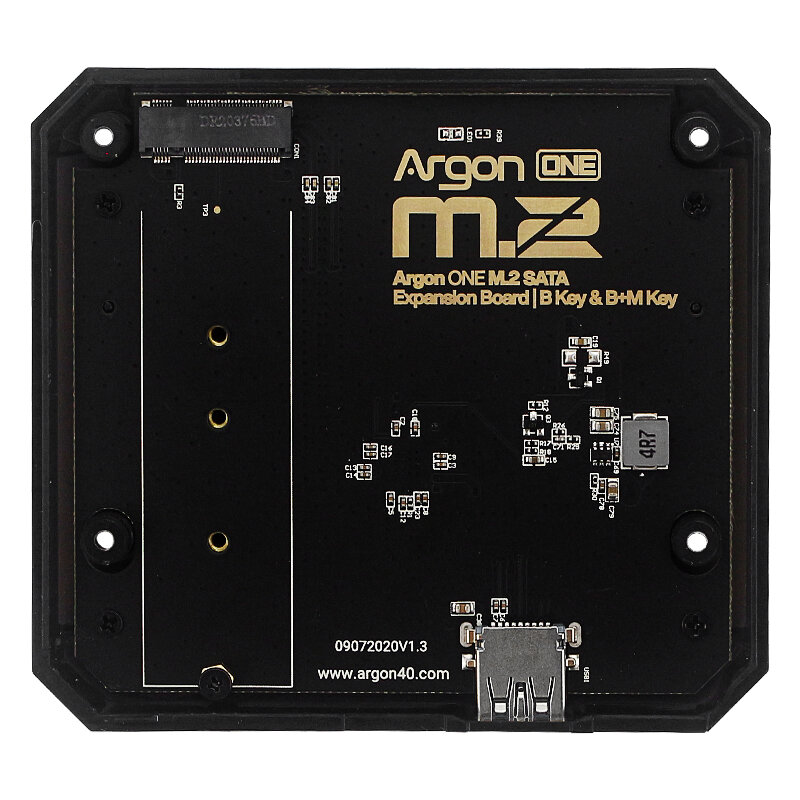 Boîtier en aluminium pour Raspberry Pi 4B Argon One M.2, avec M.2 SATA SSD 6 000 emplacements, couvercle GPIO, ventilateur de refroidissement pour Raspberry Pi 4