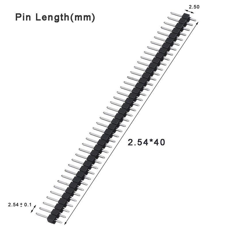 Única Linha Board Computadores Masculino Pin Header, Arduino 1x40P, 2.54 Quebrável, Faixa de Conector 40Pin, PCB Eletrônico DIY Kit, 10Pcs