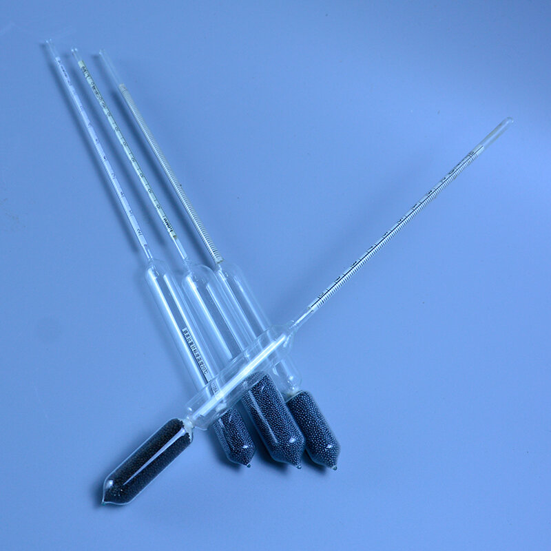 Densitómetros de vidrio para laboratorio químico, hidrómetro líquido, densímetro, medidor de densidad, 1,0-1,1/m3, 2 unids/lote