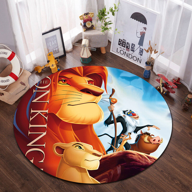 Disney Cars Round Baby Play Mat100x100cm  Floor Mat  Round Carpet Flannel Printed Area Rug for Boys Bedroom Home Decorative