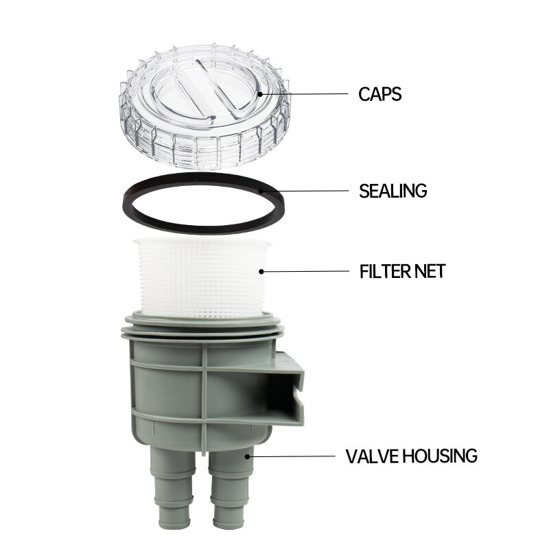 Il filtro da acqua di mare si adatta per la dimensione del tubo flessibile 1/2 "5/8" 3/4 "SF-SWF002 del pulitore dell'aspirazione del motore marino della barca del filtro
