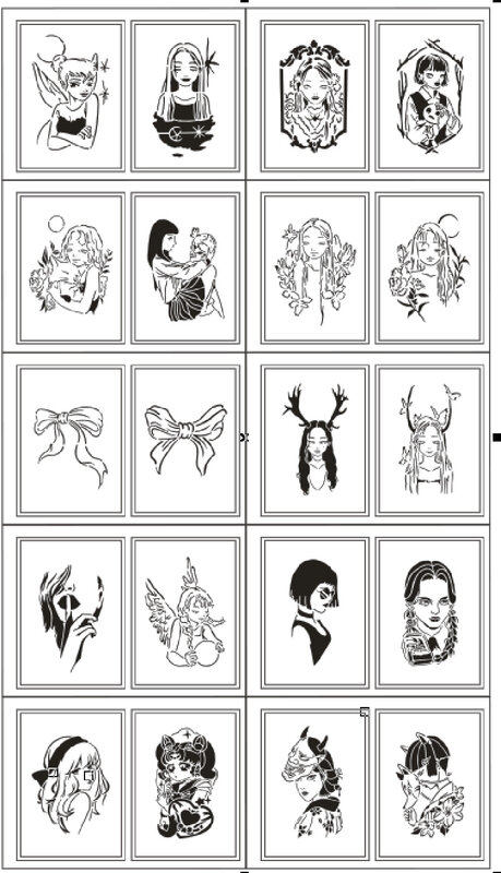 10 рисунков/набор, многоразовые трафареты для татуировок