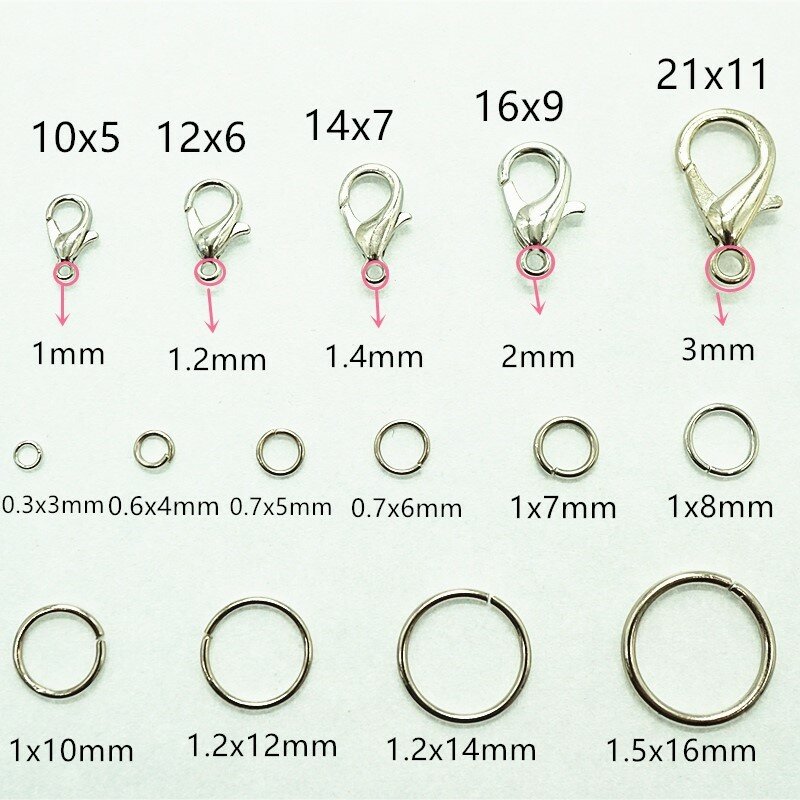 100-300 unids/lote de anillos de salto de círculo abierto de plata/kc, oro/Negro/bronce/dorado, bucle único abierto para collar, pulsera, fabricación de joyas DIY