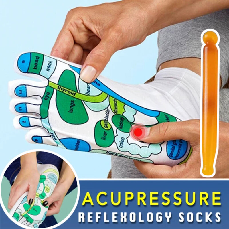Носки для акупрессуры и рефлексотерапии носки для массажа ног Нескользящие дышащие для йоги для фитнеса спортивные тренировочные массажные стики одного размера