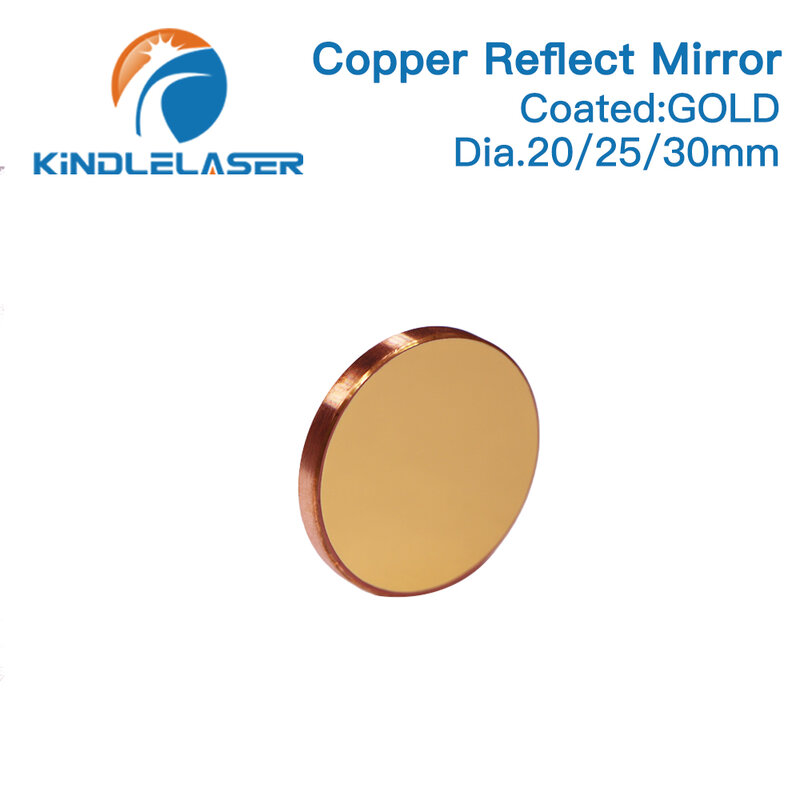 3Pcs KINDLELASER 구리 반영 거울 직경 20 25 30mm Cu 레이저 거울 Co2 레이저 절단 및 조각 기계