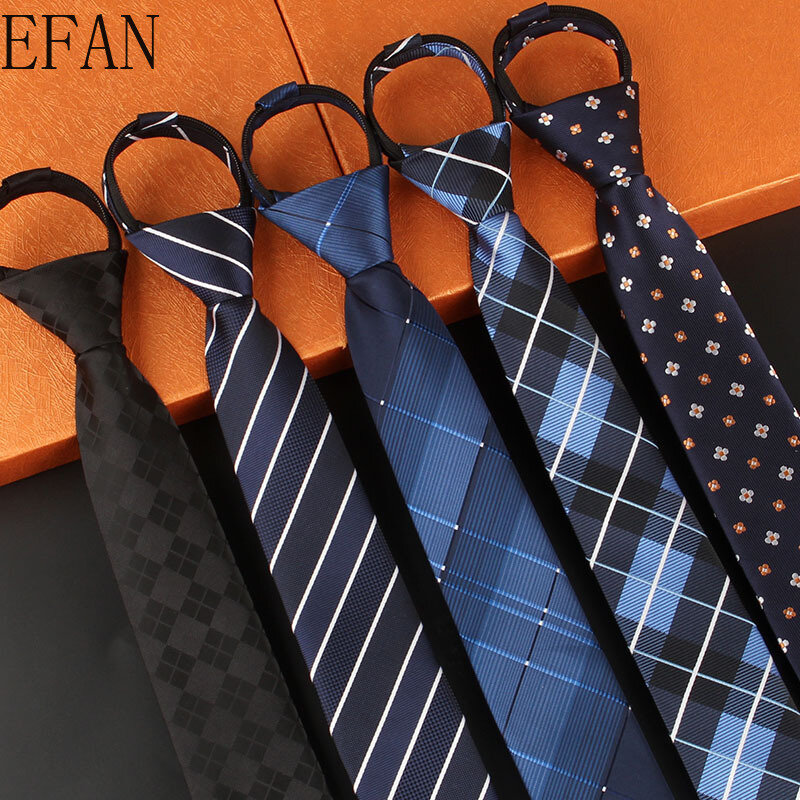 Nowy, w paski nadruk w szkocką kratę 6CM krawat dla dżentelmena wesele Cravats akcesoria elastyczna nowa moda męska z zamkiem błyskawicznym krawat