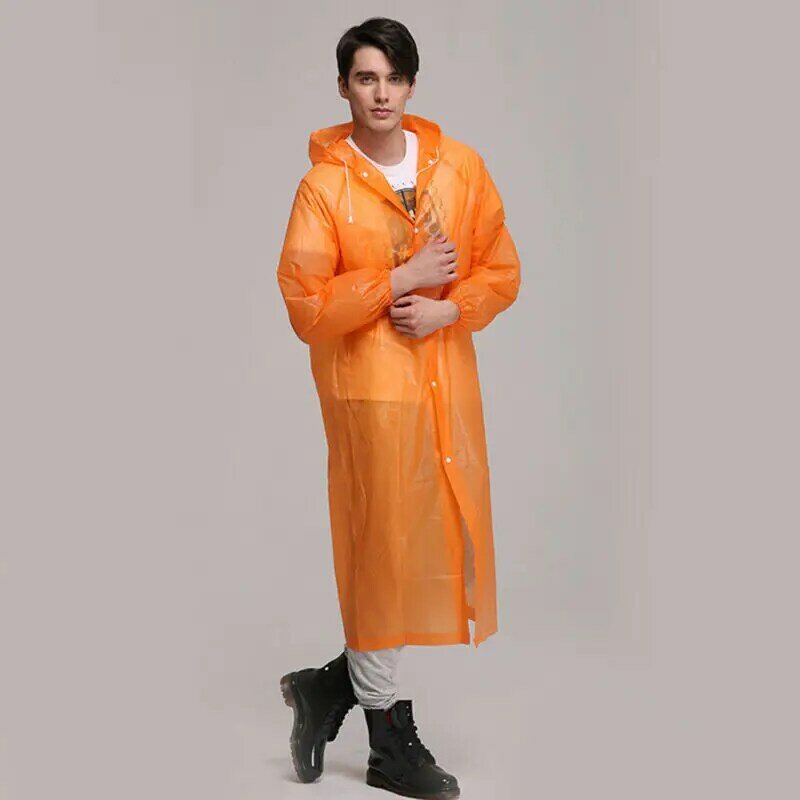 Manteau de pluie à capuche Transparent EVA, imperméable, pour adultes et enfants