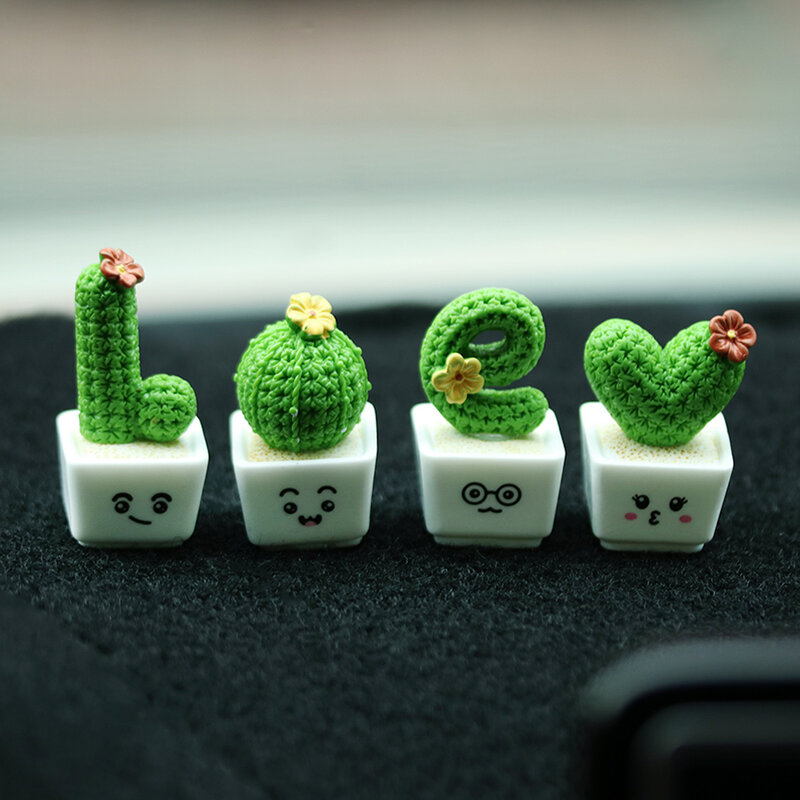 Mini Cactus Flower miniaturowe figurki Pot sukulenty Fairy Garden Kiniature Ornament domek dla lalek dostarcza dekoracje dla domu DIY