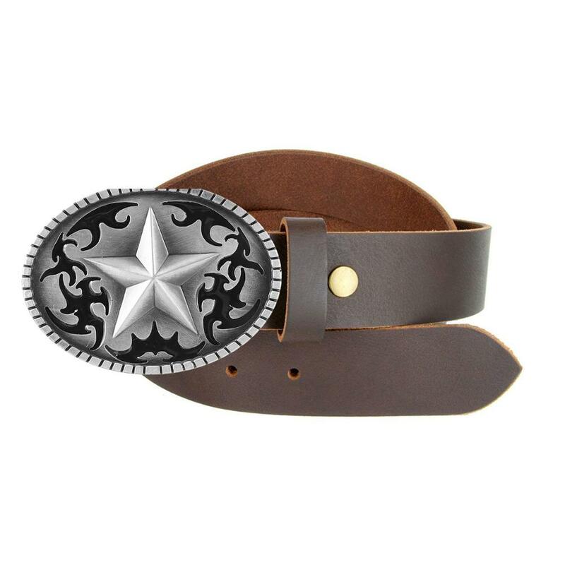 Western cowboy belt buckle pattern star metal sports men and women belt buckle