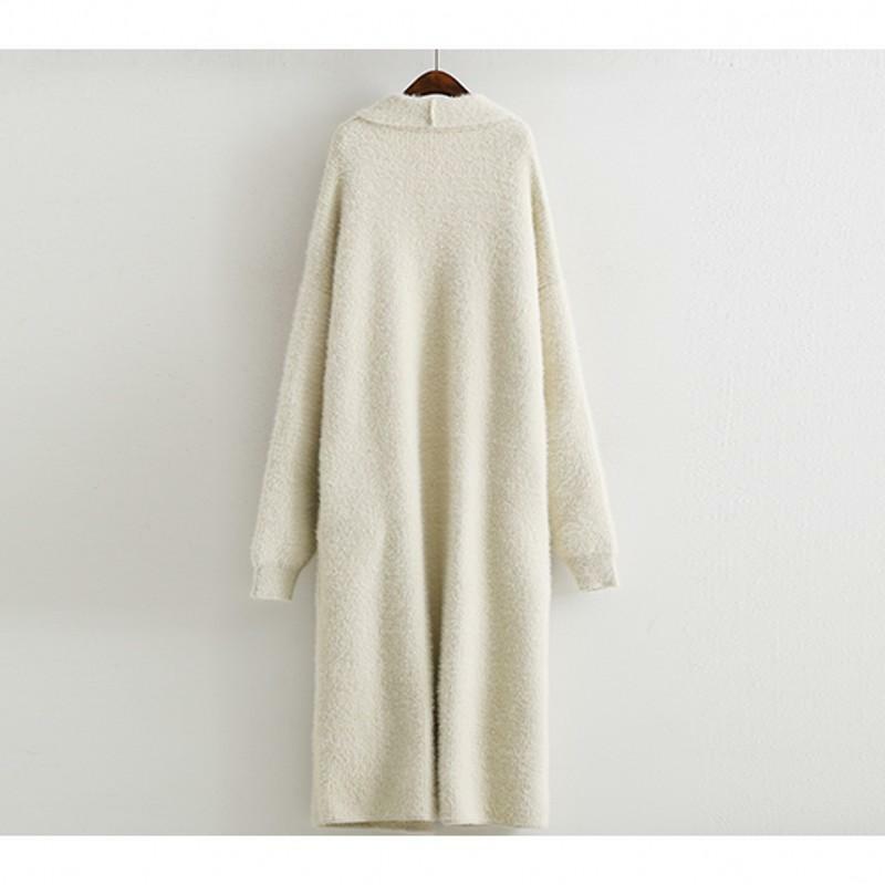 Suéter de cachemira auténtica para mujer, Chaqueta de punto de visón, abrigo largo de piel de invierno, envío rápido