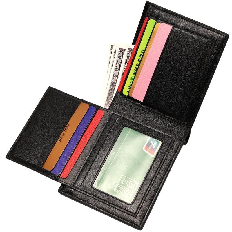 READY STOCK Baborry Rfid Men's New Wallet Card Wallet Short Purse New Style Patckwork Men's Wallet Fashion Short Wallet
