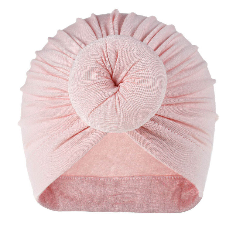 Chapéu turbante para bebês, de algodão, macio, com elástico, 18 cores, 1 peça