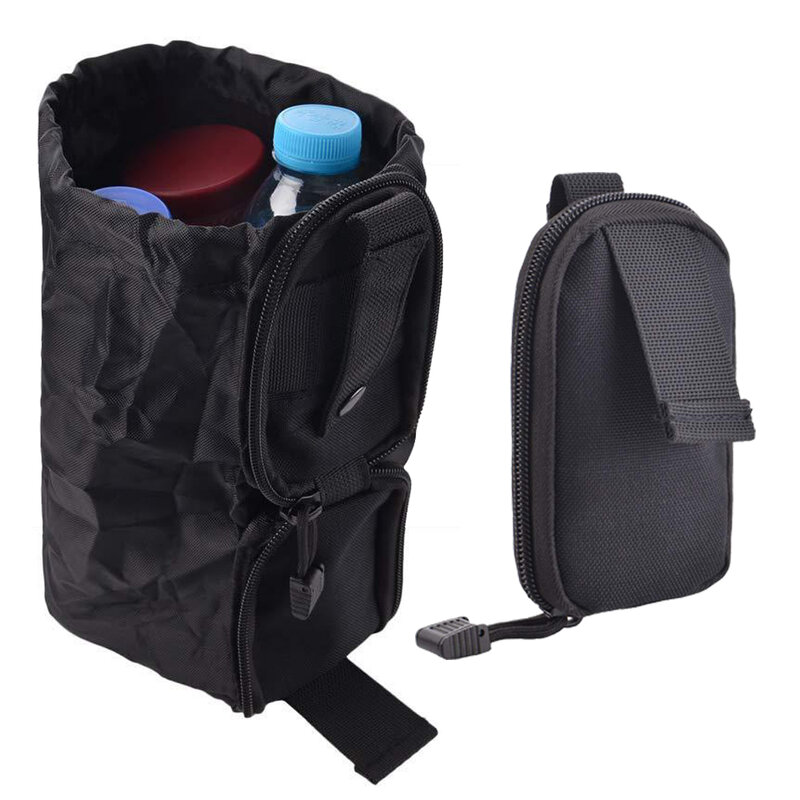Molle-bolsa de basura plegable con cordón, accesorio táctico enrollable, para la cintura, nailon 1000D