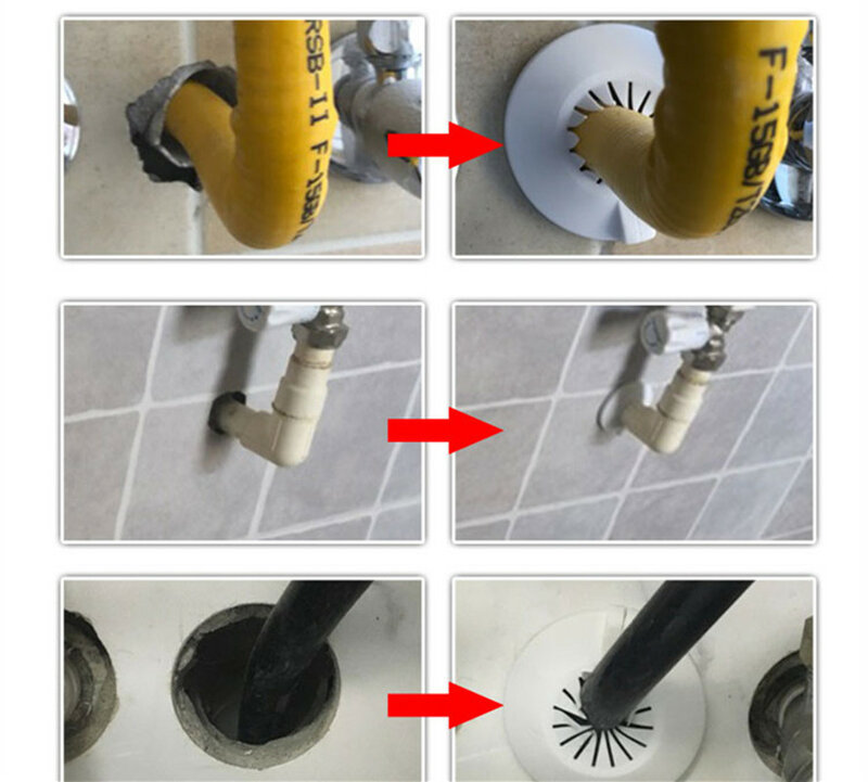 1 pz tappo di copertura del foro a parete in plastica condotto tondo valvola della tubazione spina del tubo piastra a scatto rubinetto della cucina accessori per la copertura del rivestimento