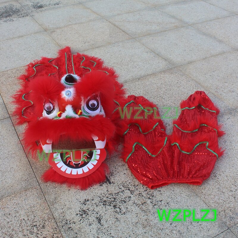 Criança 14 polegada leão dança traje com calças 5-12 idade crianças jogar festa desempenho esporte ao ar livre desfile evento palco mascote china