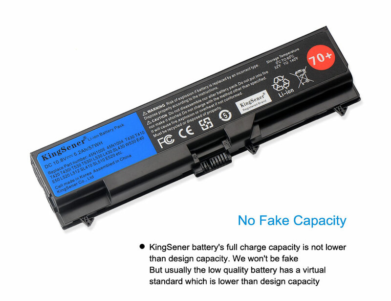 KingSener 10.8V 5200mAh Laptop Battery For Lenovo ThinkPad T430 T430I L430 T530 T530I L530 W530 45N1005 45N1004 45N1001 45N1000