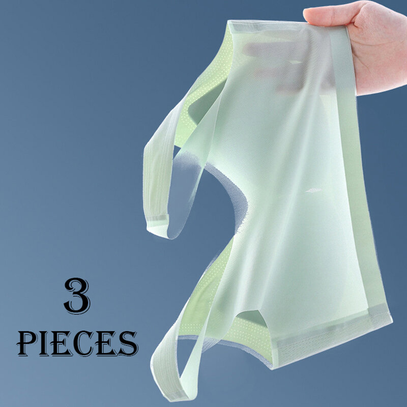 3pcs/set Women Underwear One-piece Seamless Ice silk Breathable Hole Cups Gathered Vest-style Bra Girls Summer Ultra-thin Mesh