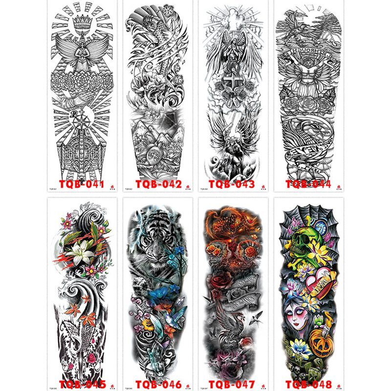 Lew tygrys duże rękawy naramienne wodoodporna tymczasowa naklejka tatuaż mężczyzna kobiet fałszywy kolor Totem naklejki z tatuażami tatuaże do ciała noga ramię