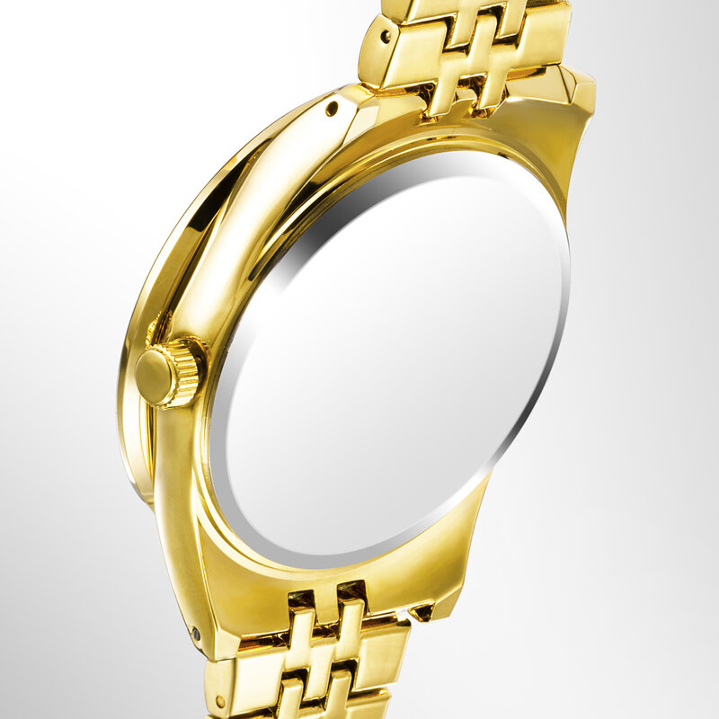 18K Gouden Horloge Mannen Luxe Iced Out Horloges Voor Mannen Hip Hop Alle Diamanten Mode Quartz Heren Horloge Waterdicht dropshipping