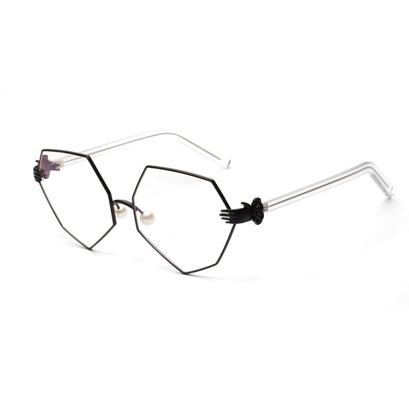 LONSY-Gafas de estilo Retro para mujer, lentes ópticas de gran tamaño con montura de ojo de gato y luz azul transparente, a la moda