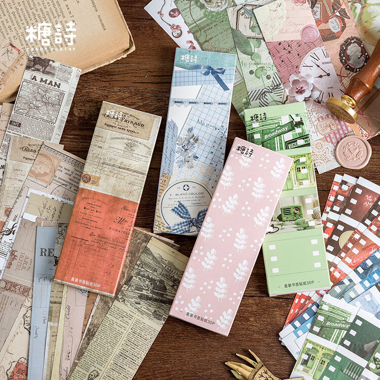 30 blätter/packung Süßigkeiten Poesie Zeit Schatten Papier Aufkleber Lesezeichen Memo Pad DIY Dekorative Hintergrund Papier für Bulletu Journal