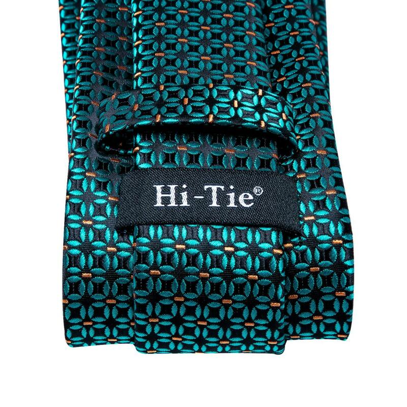 Hi-Tie Teal Biru Hitam Dot Dasi Pernikahan Sutra untuk Pria Handky Kancing Manset Fashion Desain Hadiah Dasi untuk Pria Bisnis Pesta Dropship