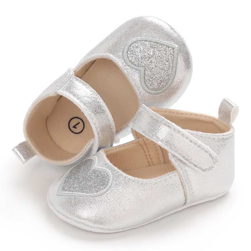 Zapatos para cuna de bebé, zapatos de princesa de corazón para bebé, zapatos de vestir para fiesta de bebé, zapatos de primeros pasos para bebé D30