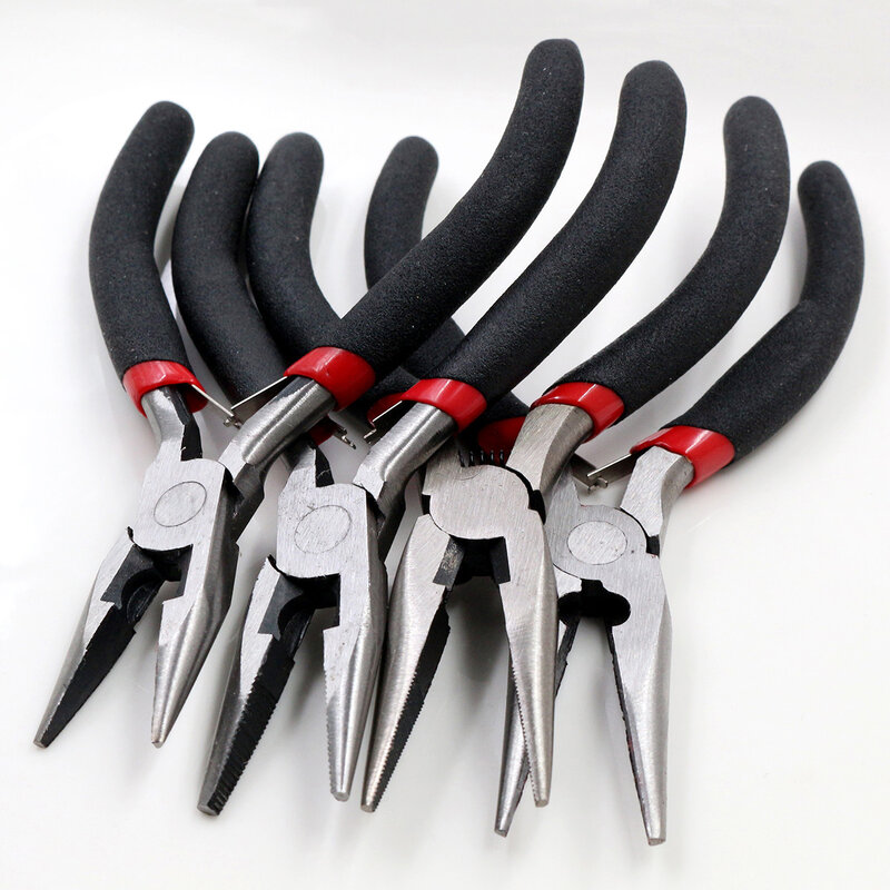 Carbon Steel Black Mini Needle Round Nose Cutting Wire Beading Jewelry Pliers Tool Equipment Kit for Jewelry Making