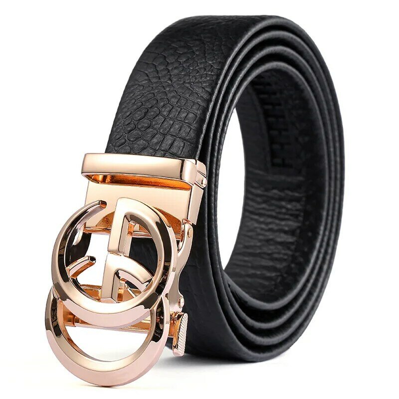 Cinturones de diseñador para hombres y mujeres, cinturón de hebilla automática de alta calidad con patrón de cocodrilo, cinturón de cuero para parejas, cinturón para hombres