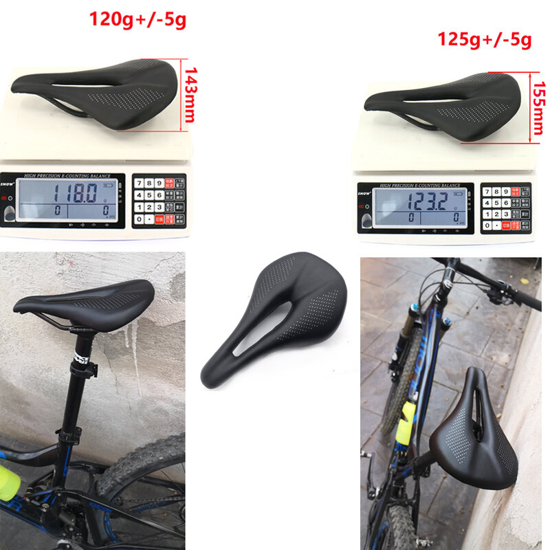 Sillín de bicicleta de carbono ultraligero, transpirable, cómodo, 120g