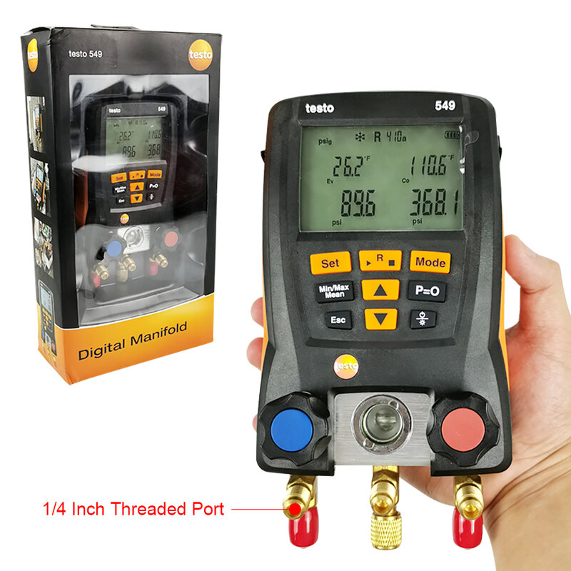 Original Testo 549 Digitale Manifold Gauge Für Digitale HVAC System Tester Kit Meter LCD Digital Manometer Klimaanlage Werkzeuge