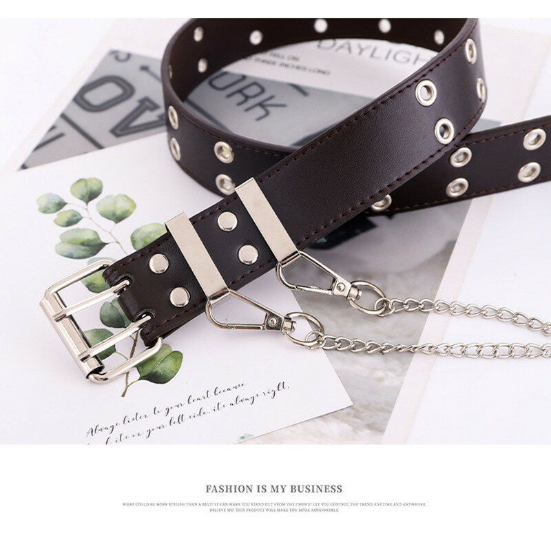 Cinturón de aleación de lujo para mujer, cadena de cuero genuino con hebilla de Pin, para decoración de vaqueros, a la moda, nuevo estilo, 2020