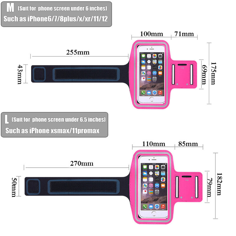 Hot 4-6.5 InchWaterproof Arms Running Bags Men Women Armbands Touch Screen Cell Phone Holder Band Phone Case Sports Accessories