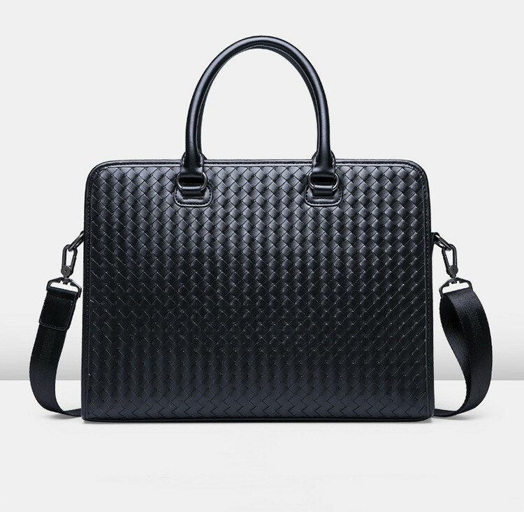 Neue Mode herren Aktentasche Business Reisetasche Gesponnener Männlichen Handtasche Lässig Schulter Umhängetasche Laptop Messenger Tasche für Mann