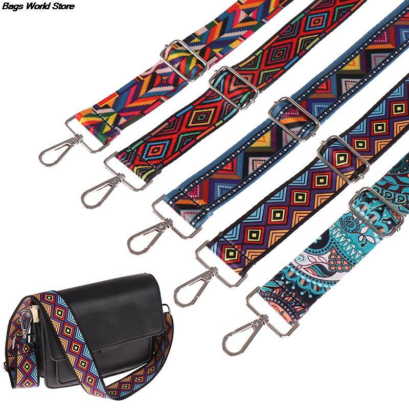 Correa de nailon para bolso de mujer, correas de colores para bandolera, accesorios ajustables bordados, 1 unidad