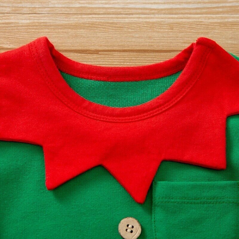 Новое поступление, зимний детский Рождественский комбинезон PatPat из 2 предметов с шапкой, детская одежда зеленого цвета для маленьких мальчи...