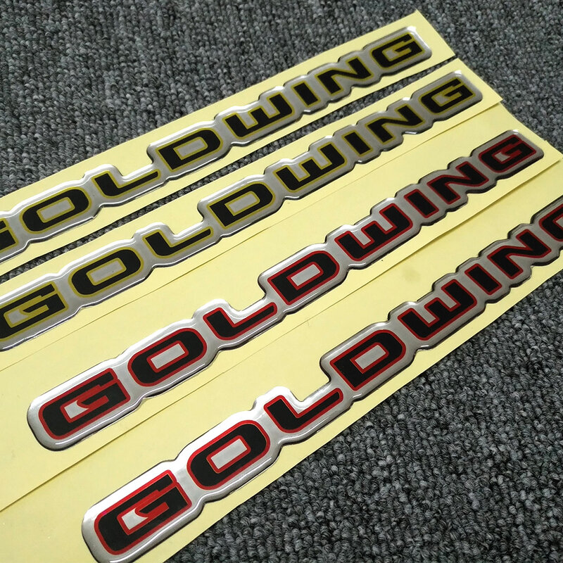 Adesivos de carenagem lateral com logotipo símbolo marca, emblema da tampa da bateria, Honda Goldwing GL1800, Gold Wing Tour F6B, ABS 3D, decalque
