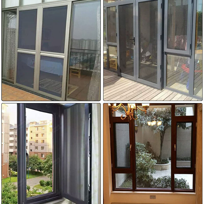 Moustiquaire d'été gris et noir pour fenêtre, rideaux de porte et fenêtre, décoration de maison, moustiquaire anti-moustiques